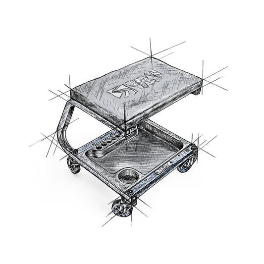 Urban Transit Fastback Shop Stool | best shop stool under $100 | heavy duty garage workshop stool | shop stool with wheels | MYCHANIC | mychanic stool | mychanic light | mychanic sk2 | mychanic stool sk2 | mychanic detailing rig | mychanic fastback shop stool | best car detailing stool